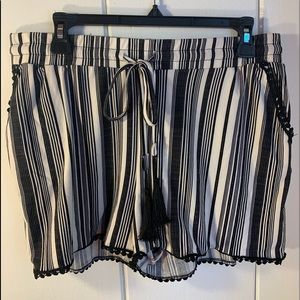 Eye Candy Black and White Striped Shorts